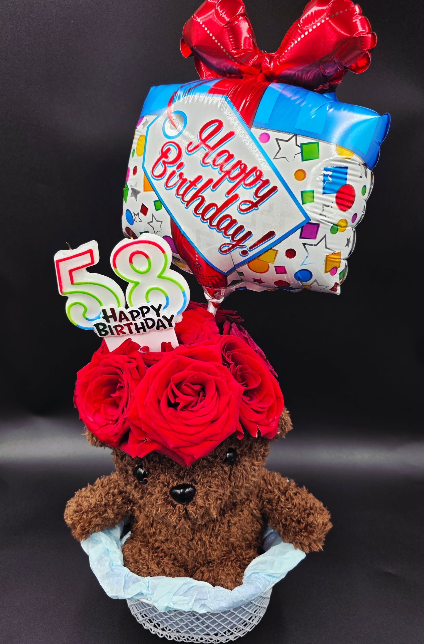 BIRTHDAY Teddy Vase Basket