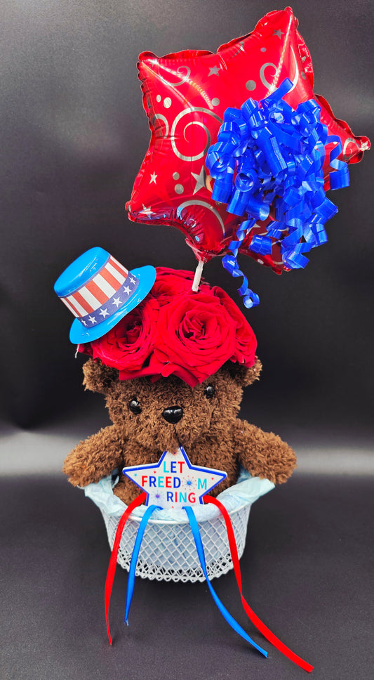MEMORIAL Teddy Vase Basket