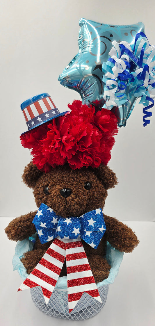 MEMORIAL Teddy Vase Basket